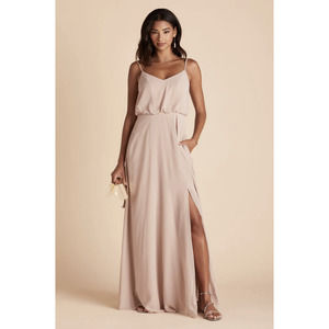 NWT Birdy Grey Gwennie Chiffon Taupe Dress